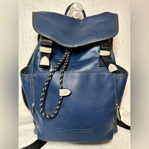 Coach Navy Leather Men's Backpack